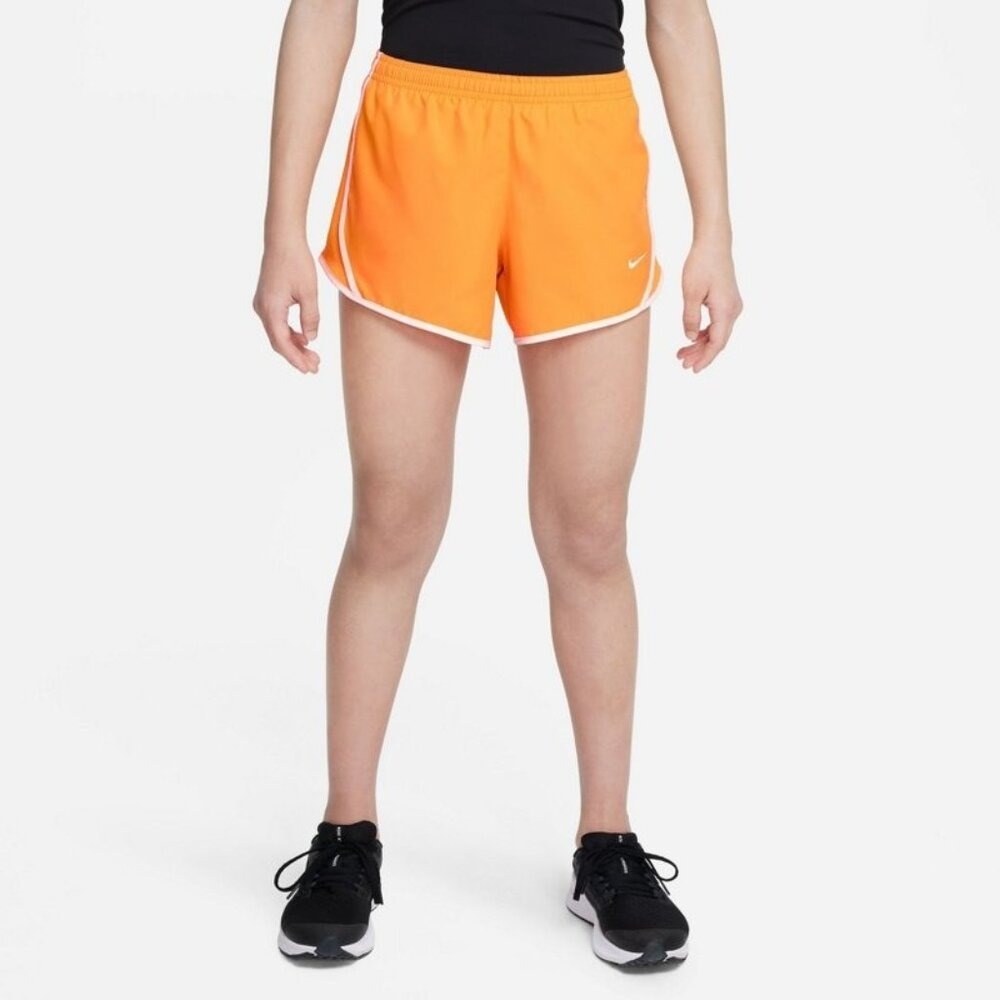Nike Girls' Dry Tempo Shorts Vivid Orange/Vivid Orange/Coconut Milk, Medium